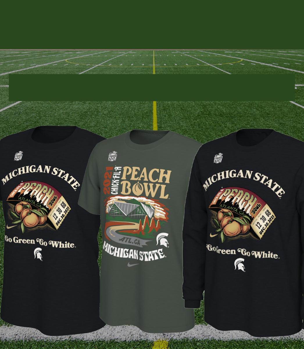 B84 Peach Bowl Champions Short Sleeve T-Shirt- Green – Spartan Spirit Shop