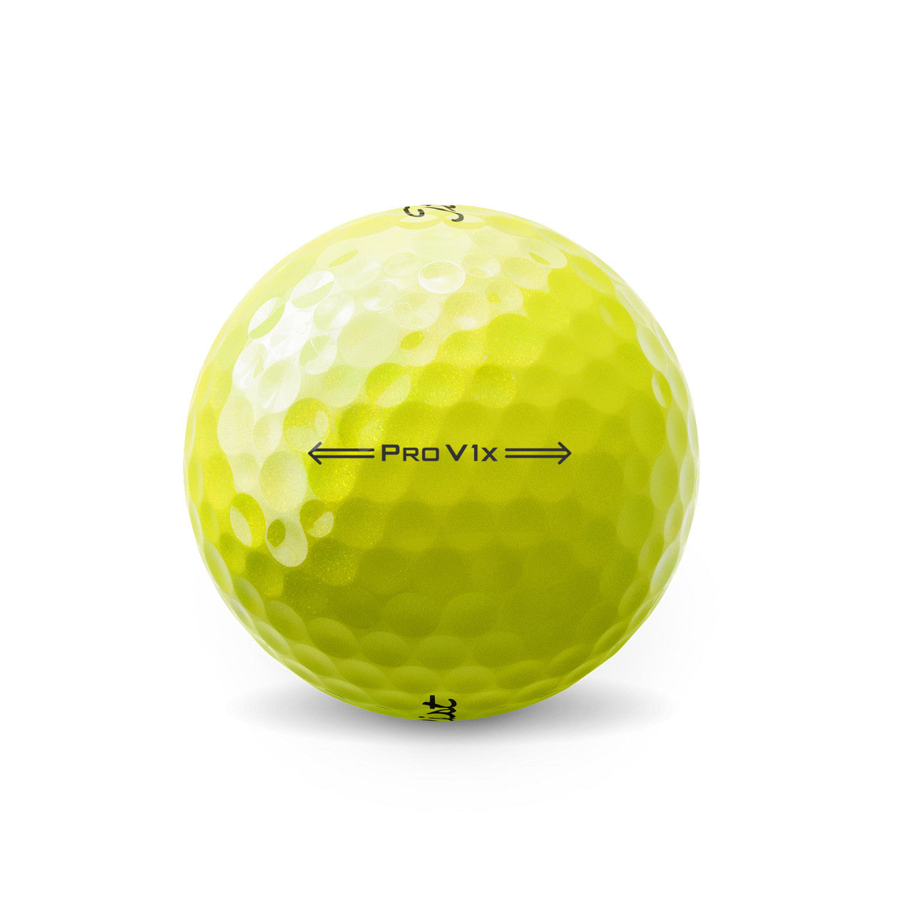 A white Titleist golf ball with red text personalized with a name and message.