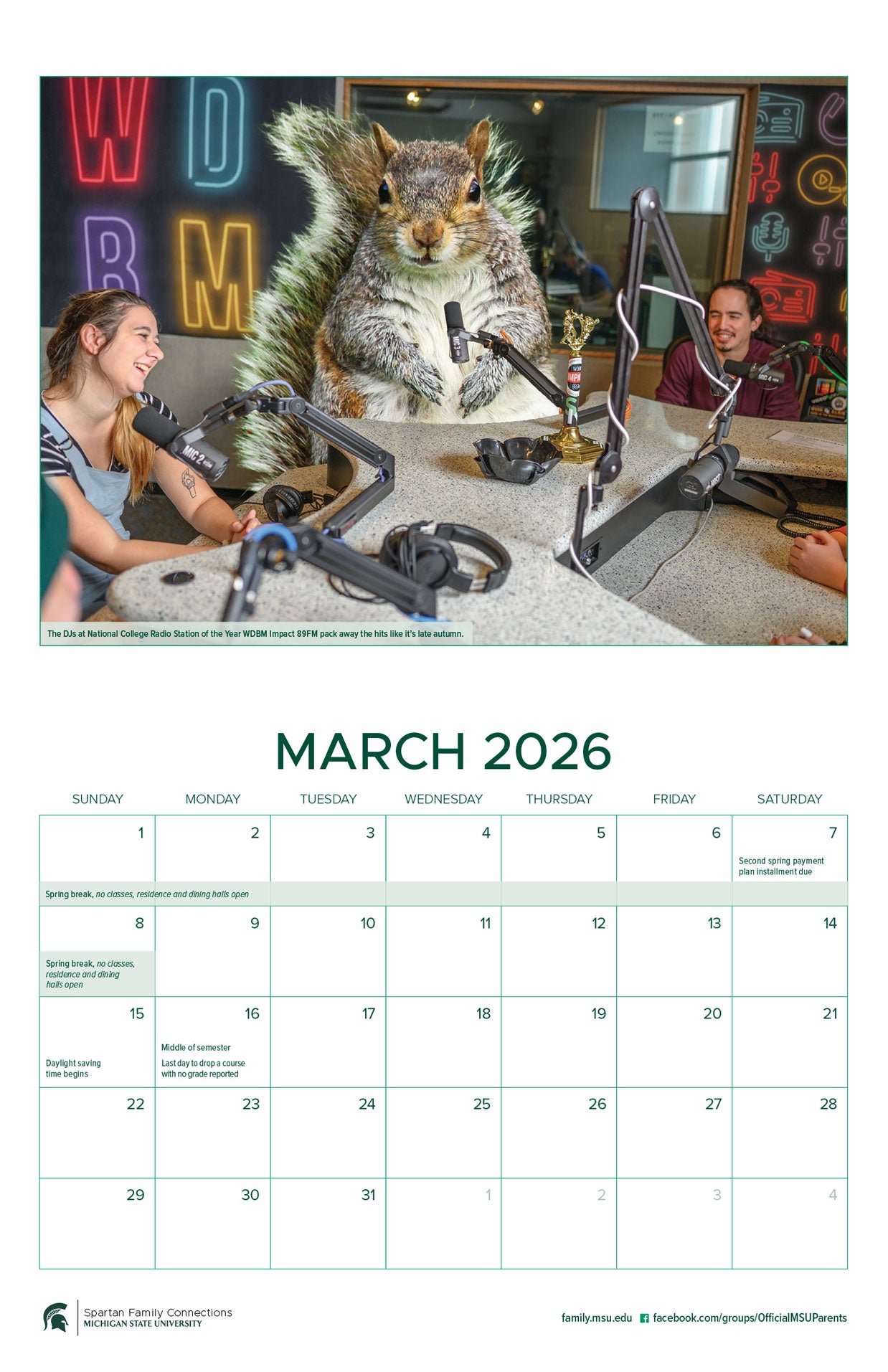2025-2026 Spartan Family Calendar