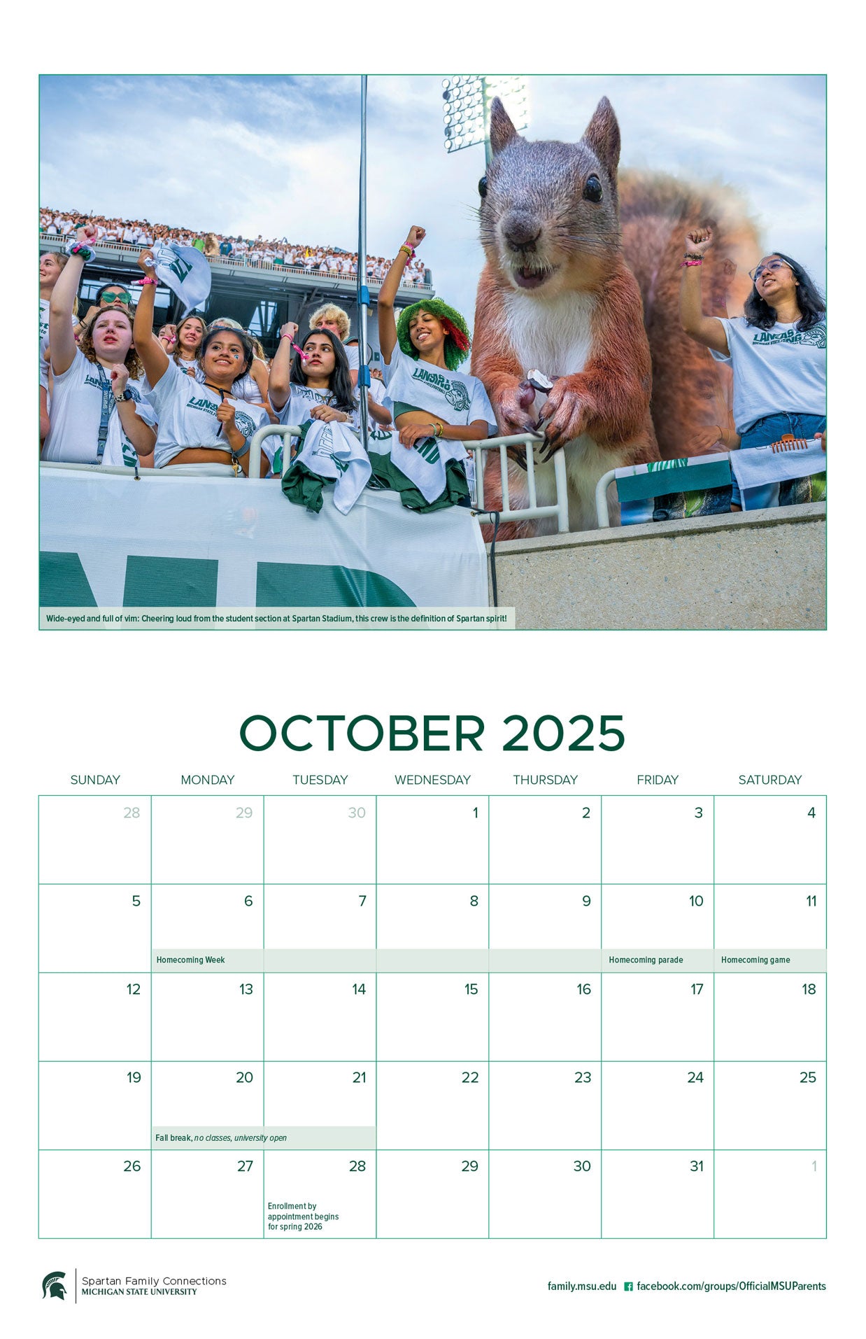 2025-2026 Spartan Family Calendar