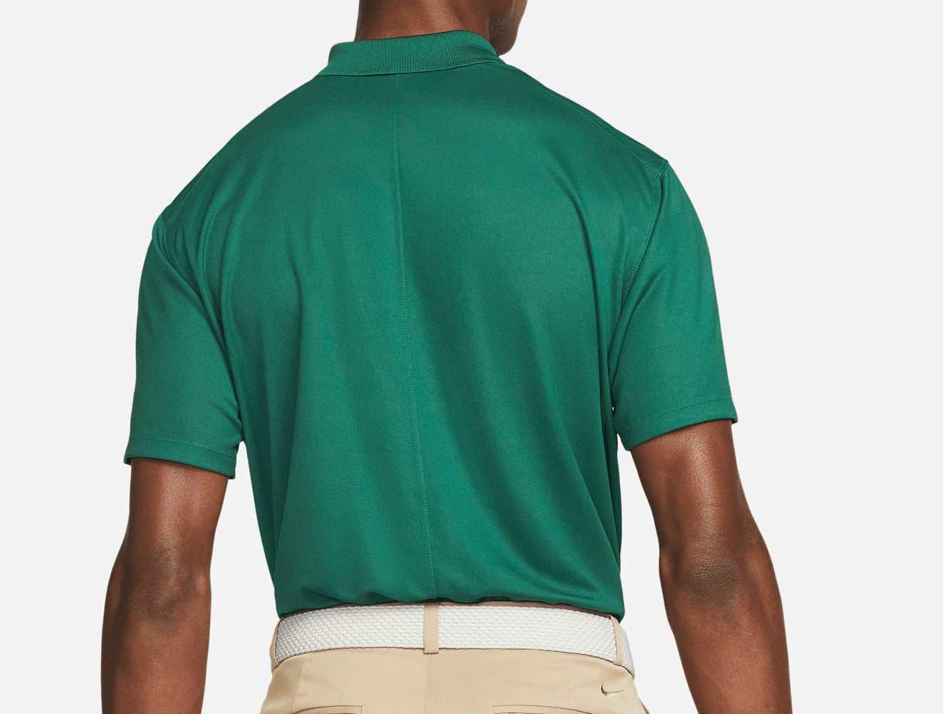 The back of a green polo.