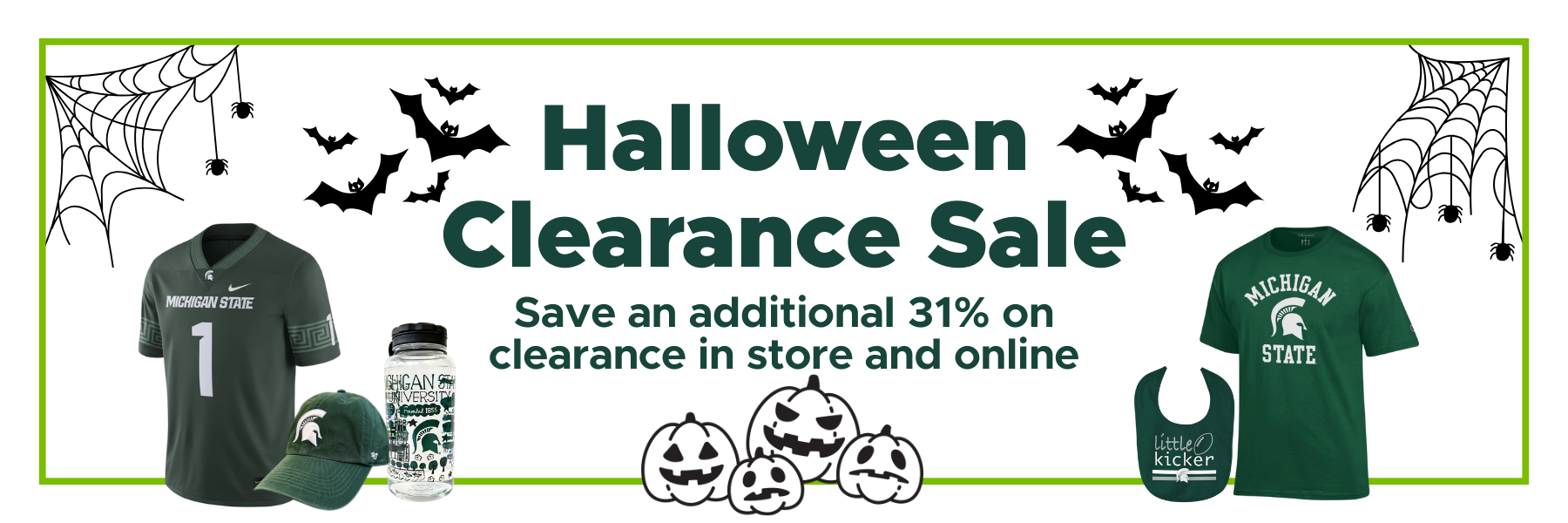 Halloween Clearance Sale: Save an additional 31% on clearance in store and online.