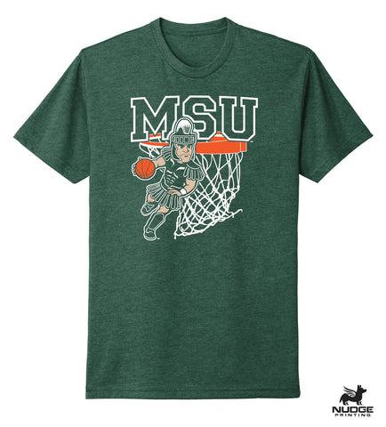 Nudge Printing MSU Basketball Sparty T-Shirt Green