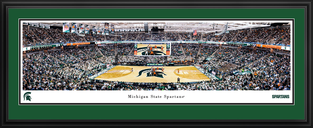 Breslin Basketball Game panorama poster with a green mat.