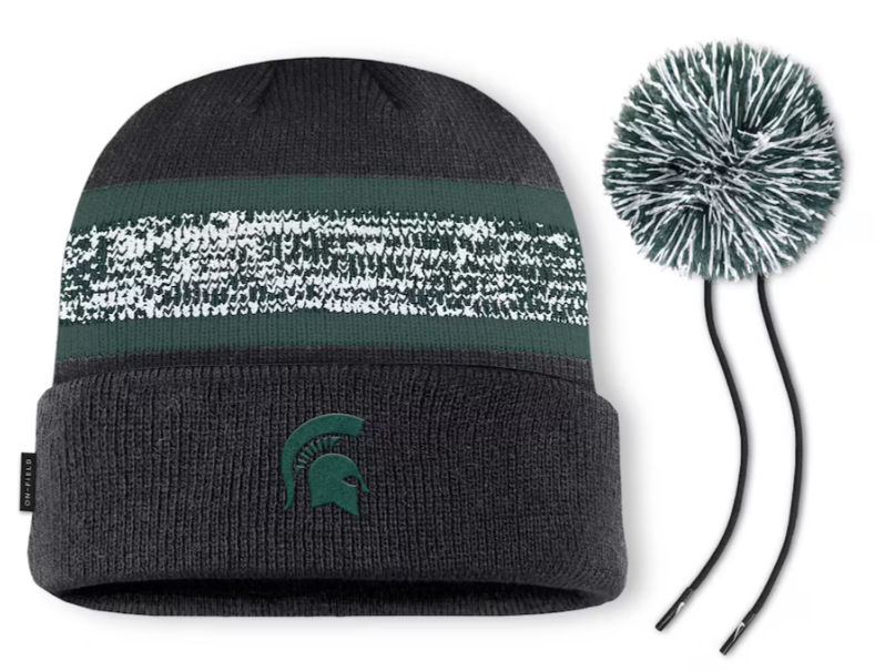 On-Field Peak Cuffed Detachable Pom Knit Hat