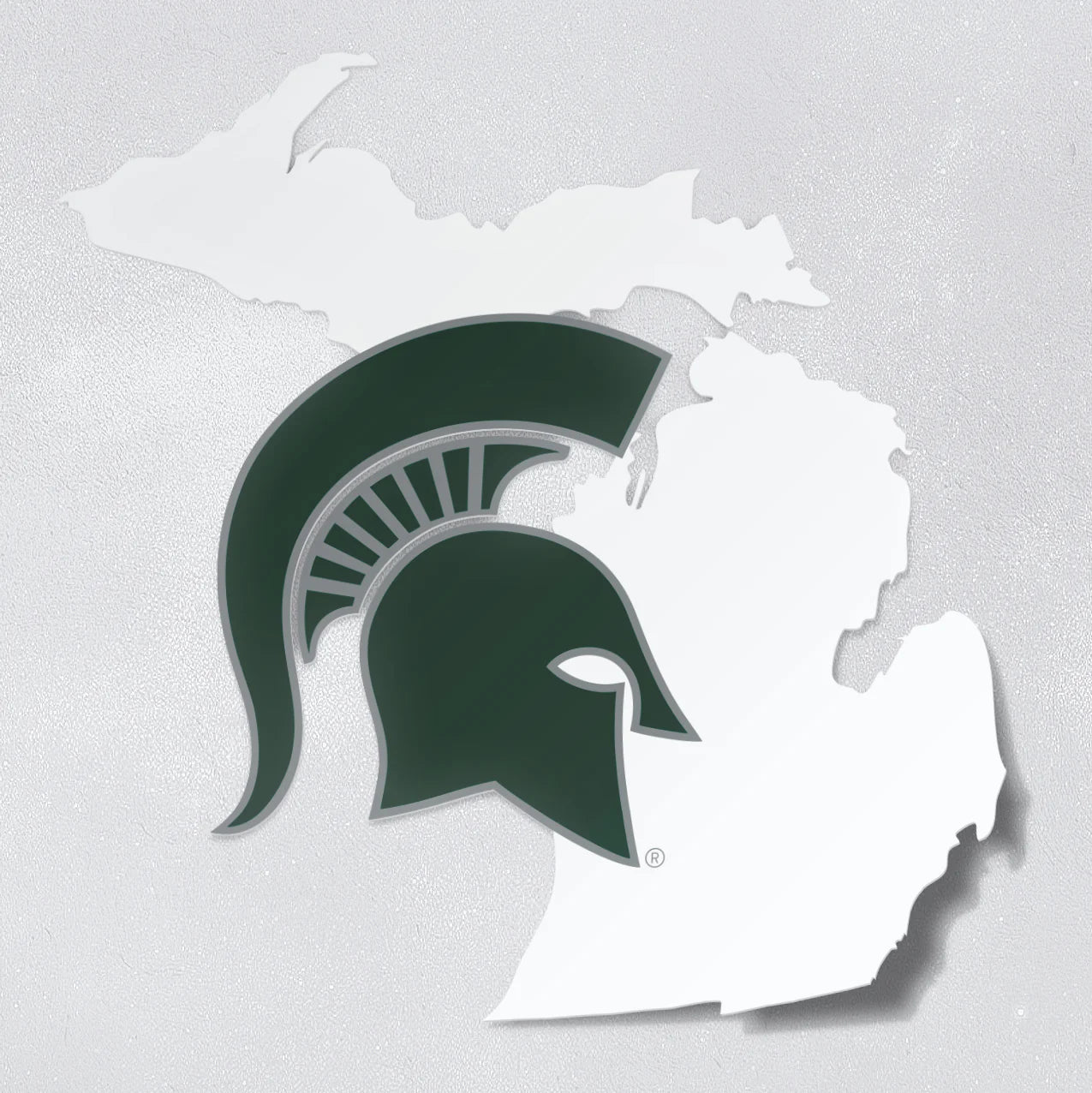 Nudge Printing Spartan Helmet on State of Michigan Car Decal