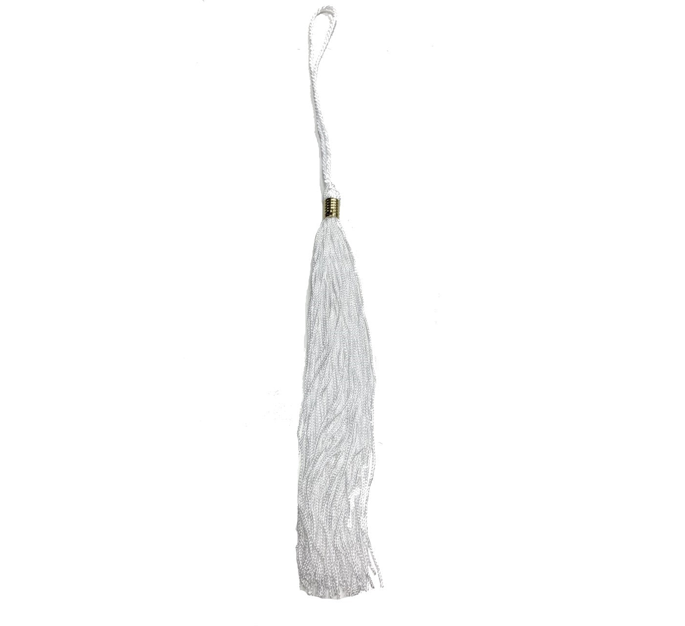 White graduation tassel.