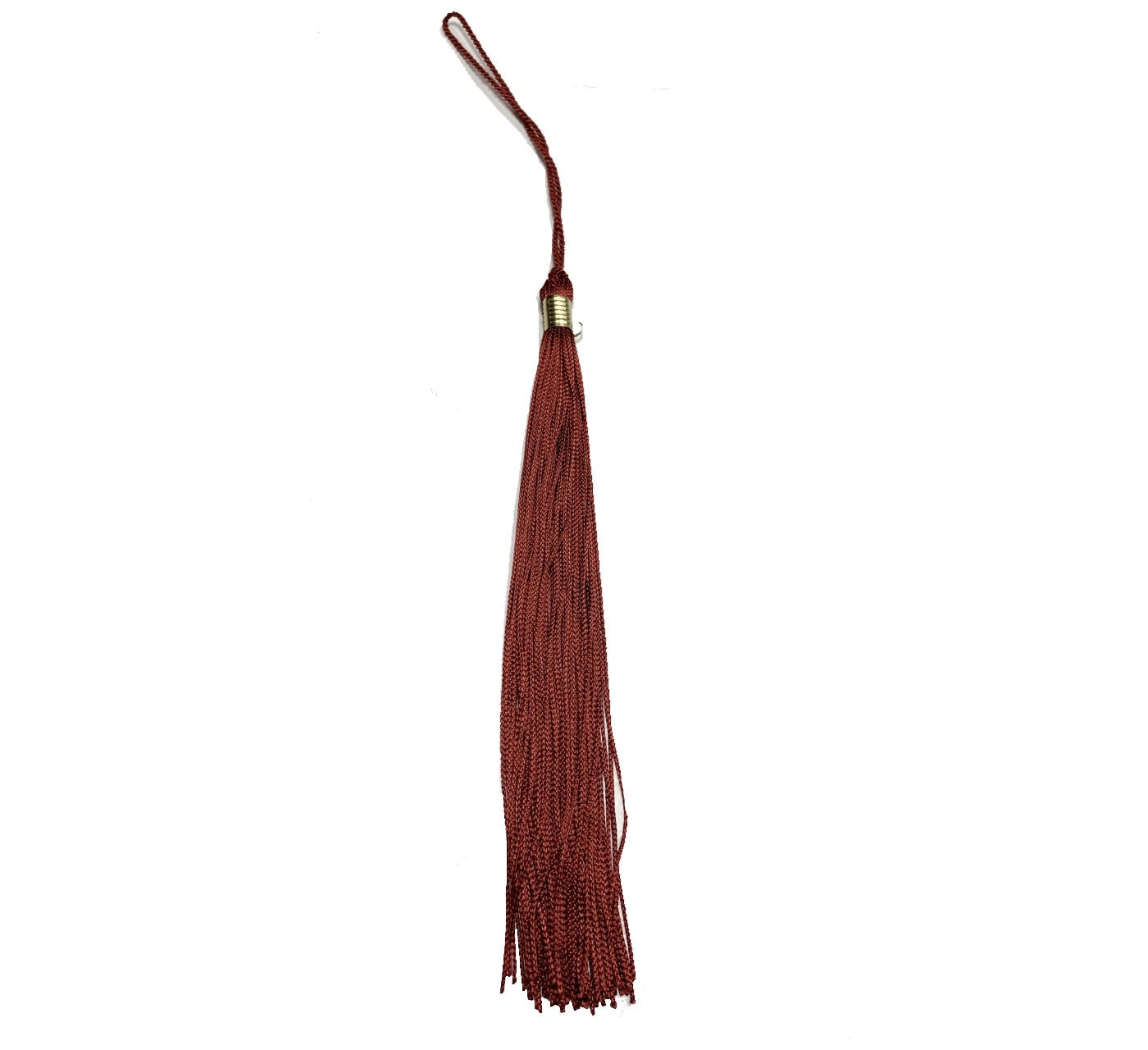 A cooper-colored graduation tassel.