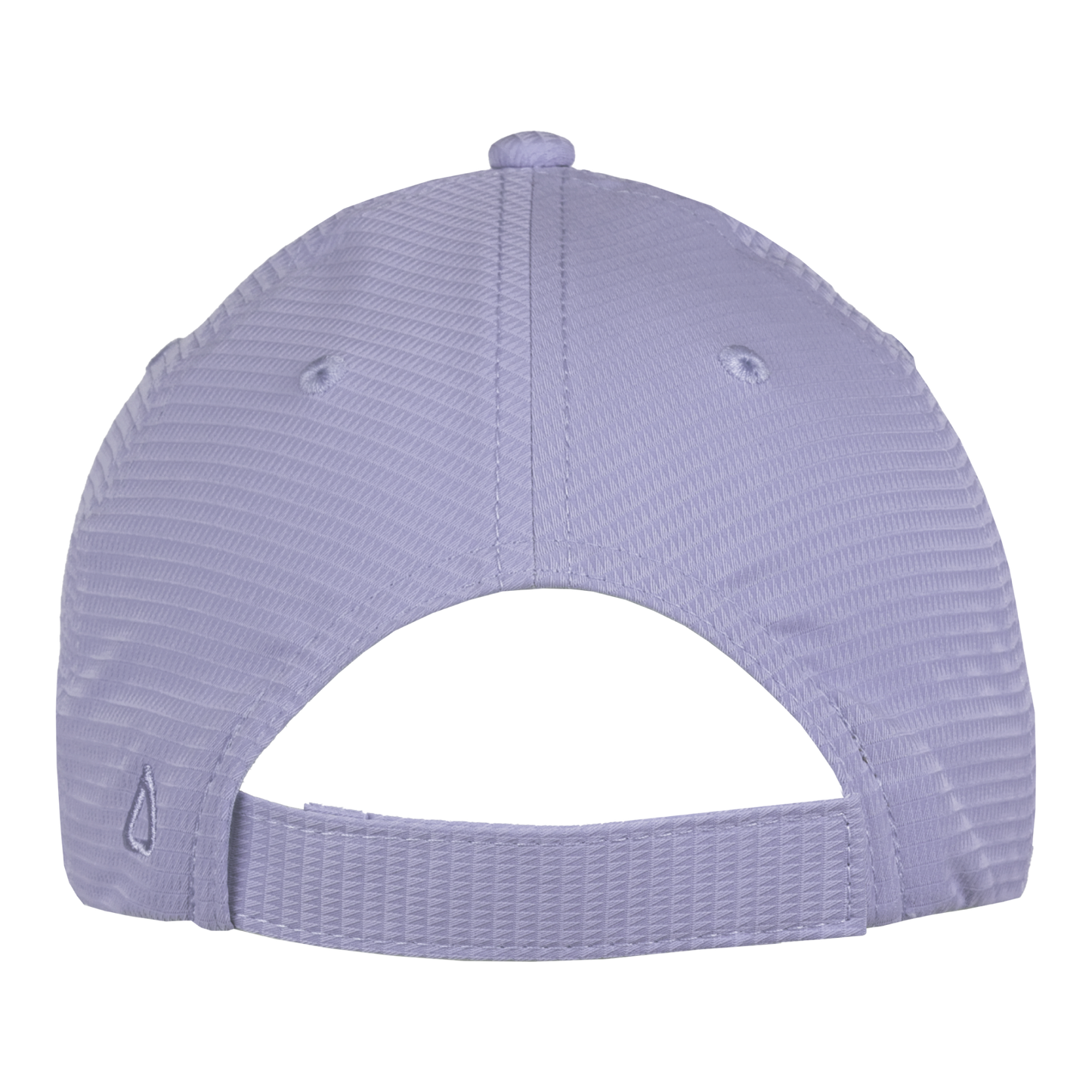 Back of a lilac hat with a Velcro adjustable strap.