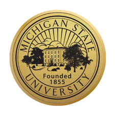 Gold and black Michigan State University seal.