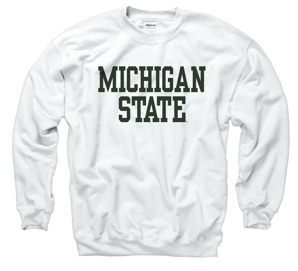 University of Michigan White Basic Crewneck Sweatshirt