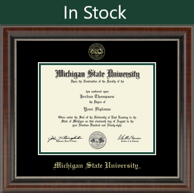Church Hill Gold Embossed Diploma Frame in Chateau Black/ Tartan Green (Ph.D./ Medical)