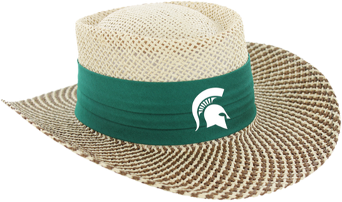 Ahead Michigan State Gambler Straw Hat Green