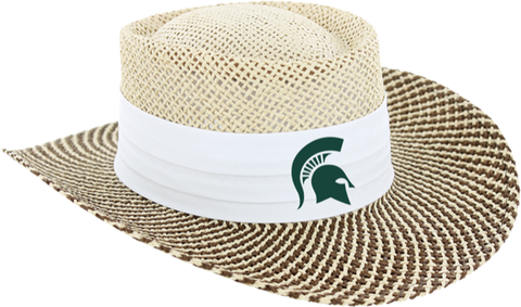 Ahead Michigan State Gambler Straw Hat White