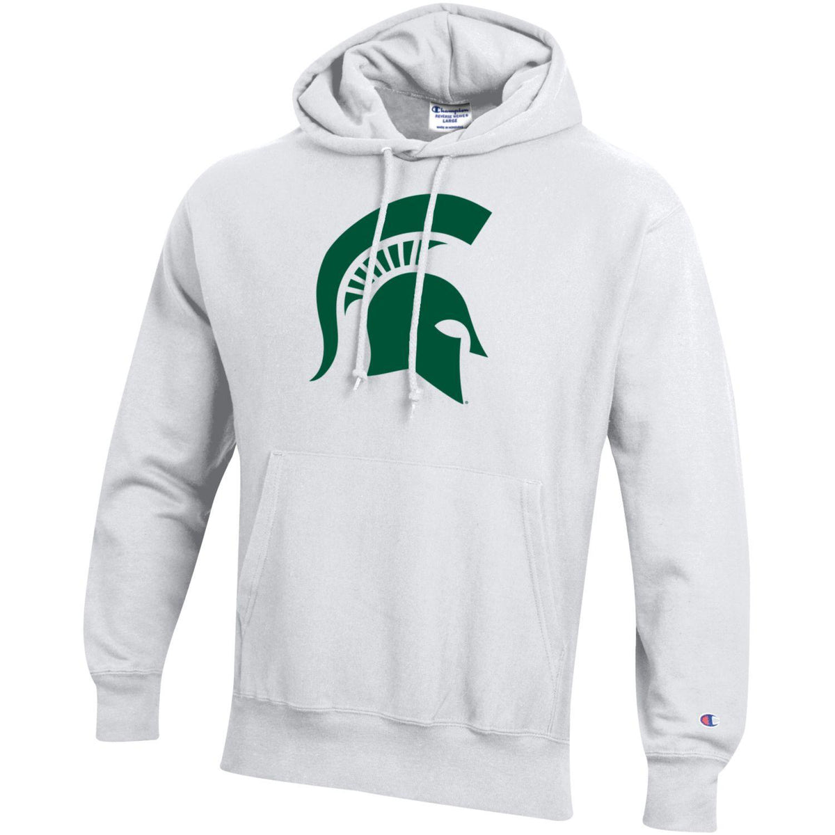 White champion hoodie reverse weave top