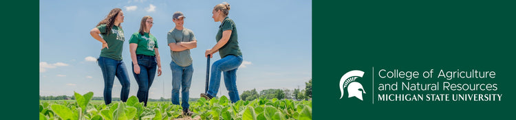 College of Agriculture and Natural Resources banner featuring four people in a field.