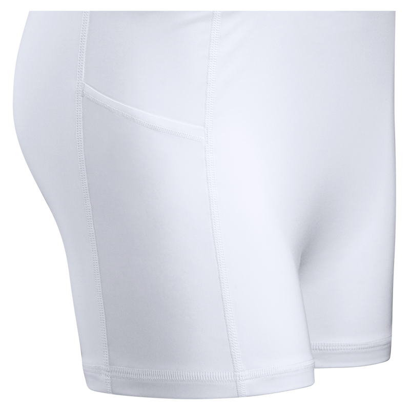 white short with side pocket. 