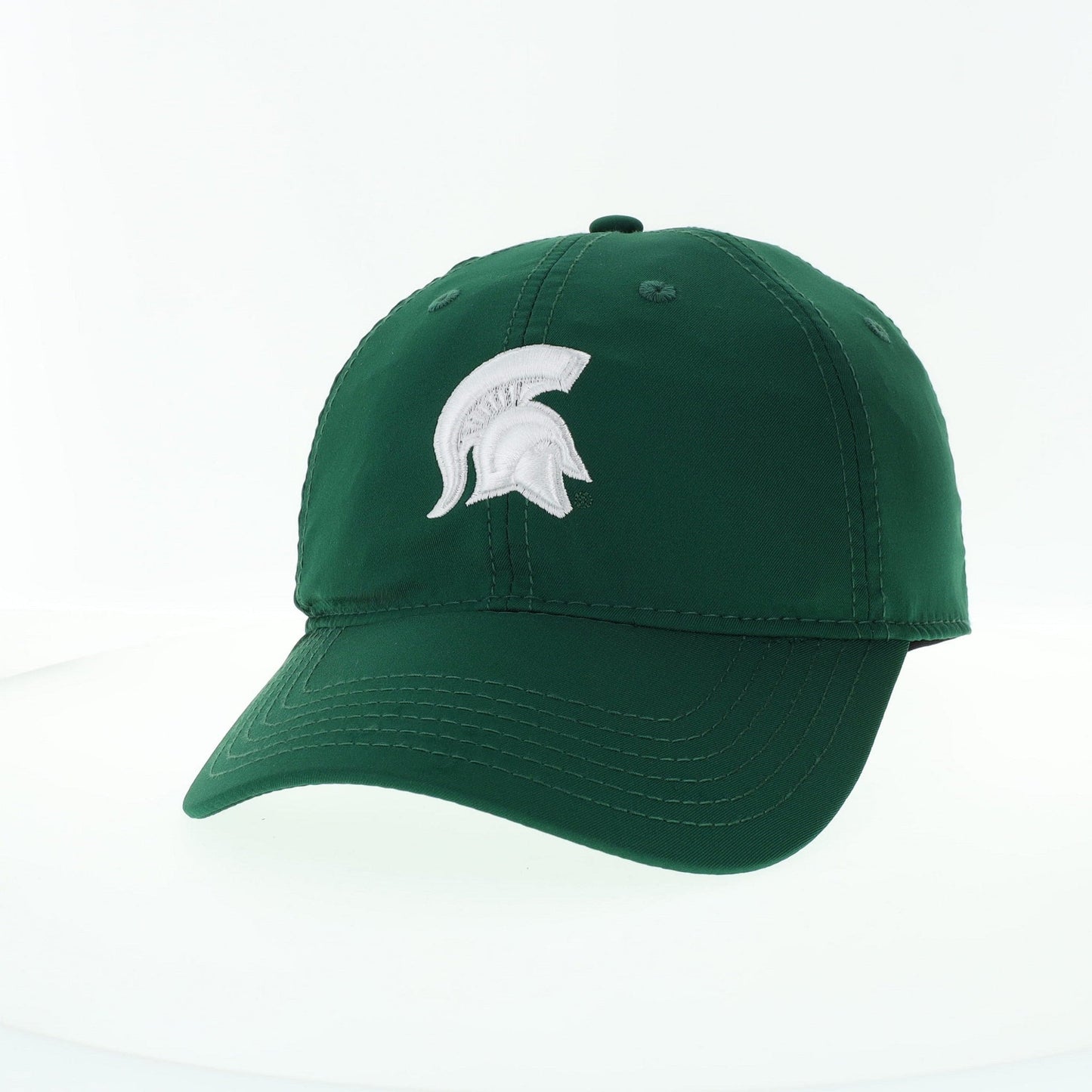 Green hat with white embroidered Spartan Helmet logo on the front.