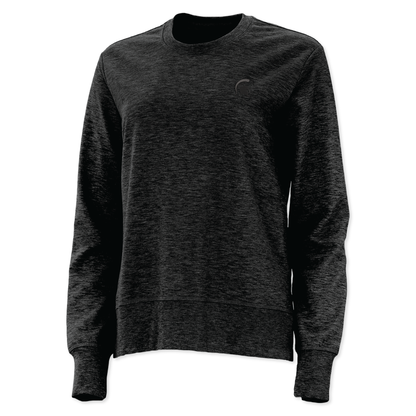 Black long sleeve T-shirt with a black Spartan Helmet logo embroidered on the upper left chest. 