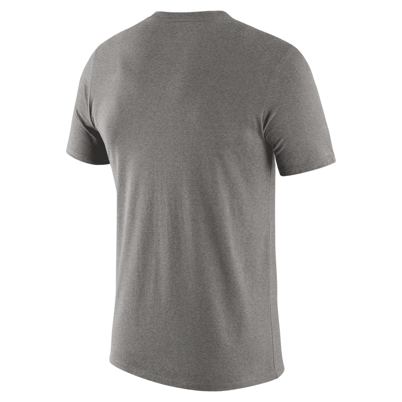 The back of a gray short sleeve t-shirt.