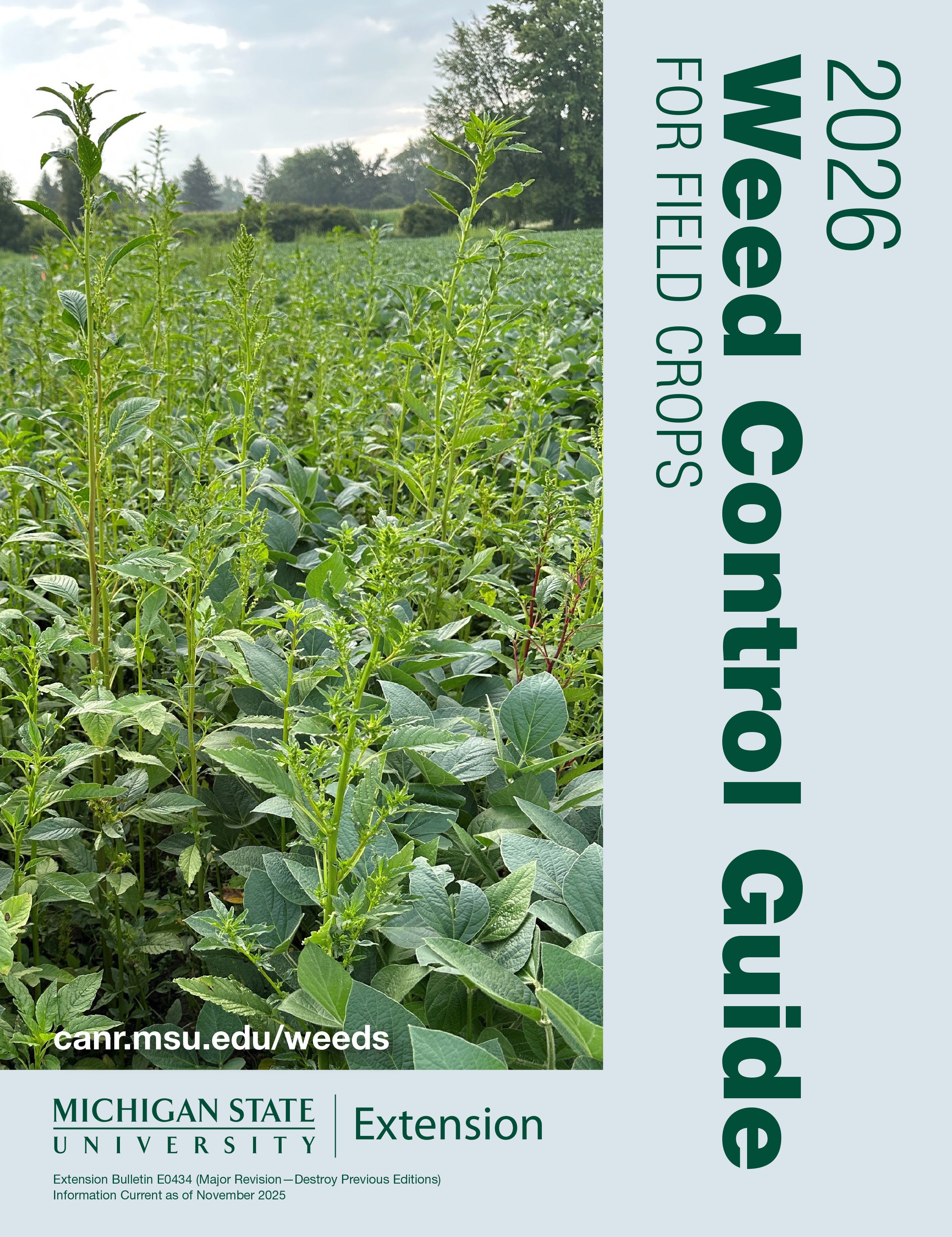 Cover of book that reads "2026 Weed Control Guide for Field Crops" 