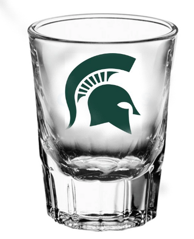 Memory Company 2oz Fluted Michigan State Helmet Shot Glass