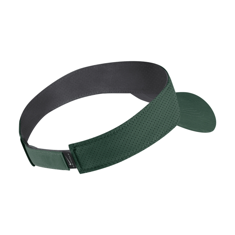 Back view of green Nike visor