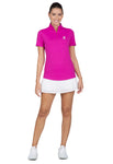 IBKUL Raspberry 1/4 Zip Short Sleeve