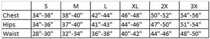 Champion sweatpants sizing chart.