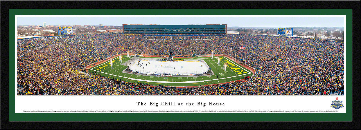 The Big Chill at The Big House Panoramic Poster with a green mat.