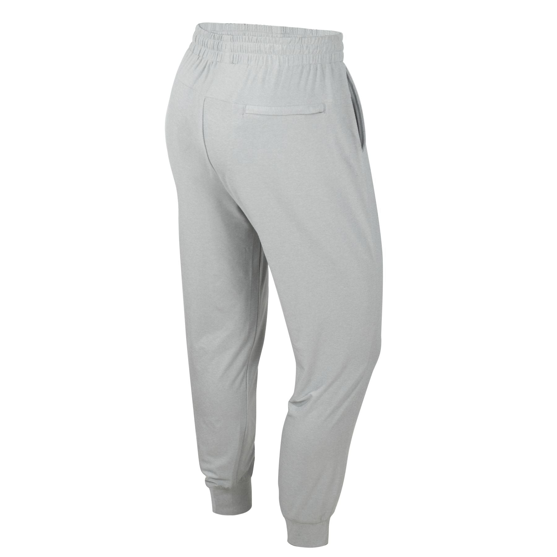 The back of a gray pair of joggers.