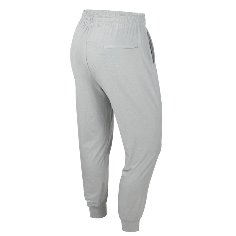 The back of a gray pair of joggers.