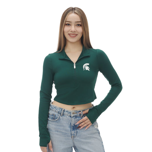Spartans Cropped Quarter-Zip