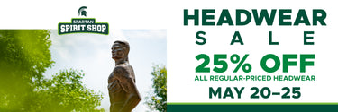 Spartan Spirit Shop Headwear Sale, 25% off all regular-priced headwear May 20-25.