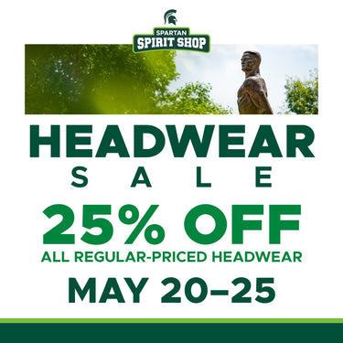 Spartan Spirit Shop Headwear Sale, 25% off all regular-priced headwear May 20-25.