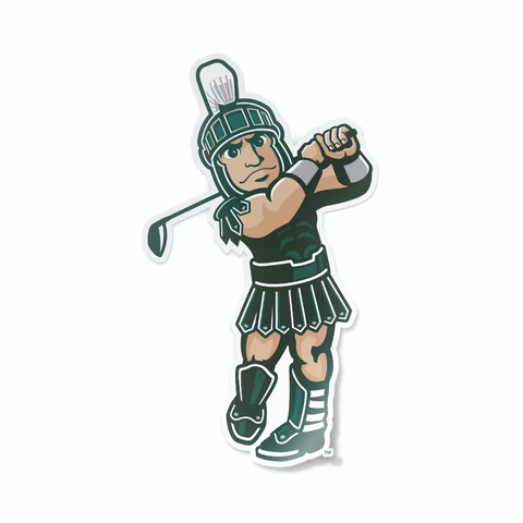 Nudge Printing Golfing Sparty Vinyl Decal