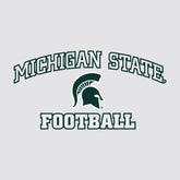 A decal that reads "Michigan State Football" in white around a green Spartan Helmet logo.