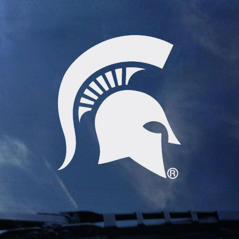 A white Spartan Helmet decal. 