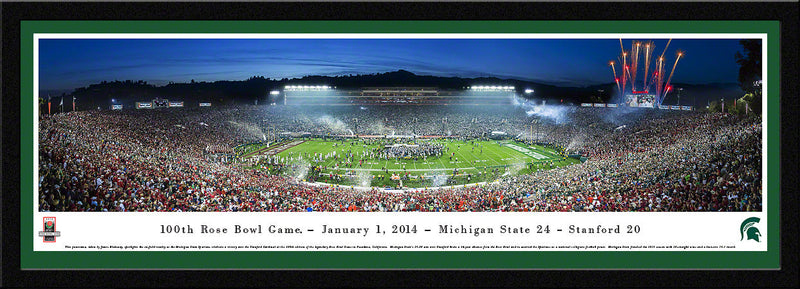 Rose Bowl 2014 Champions 100th Game panorama poster with a green mat