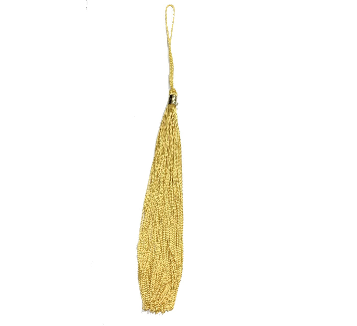 A maize graduation tassel. 