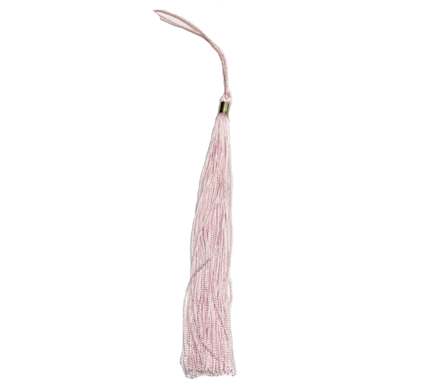 A pink graduation tassel. 