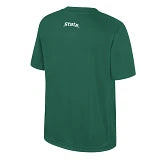 The back of a green T-shirt.