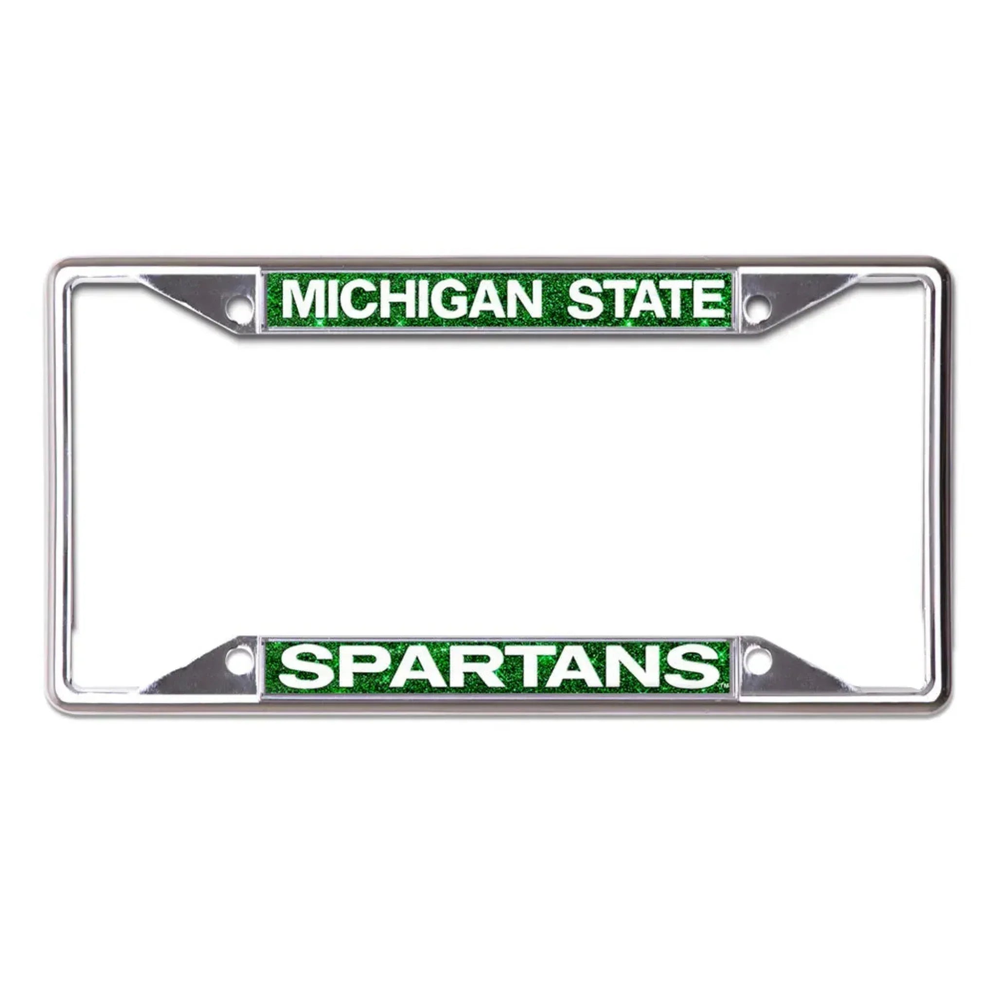 Michigan State Spartans license plate frame on a white background