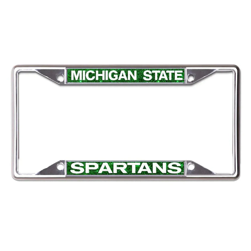 Michigan State Spartans license plate frame on a white background