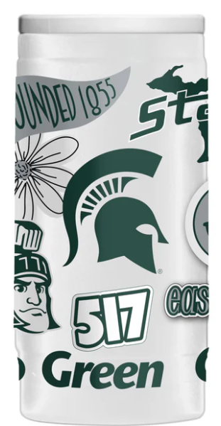 Logo Brand Slim Can Coolie East Lansing 12 oz