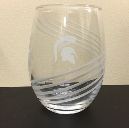 RFSJ 15oz Swirl Cut Etched Stemless Glass