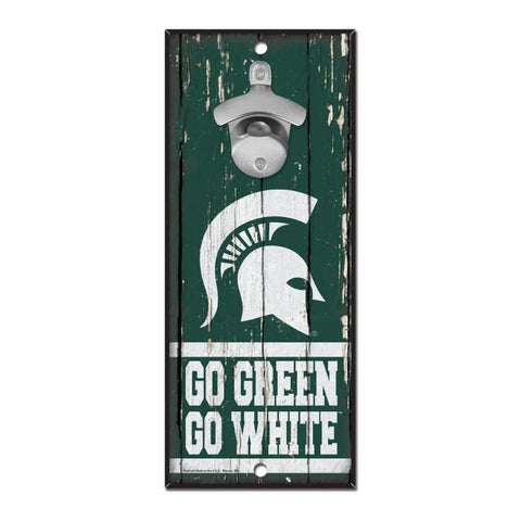 Go Green Go White Wall Bottle Opener Sign