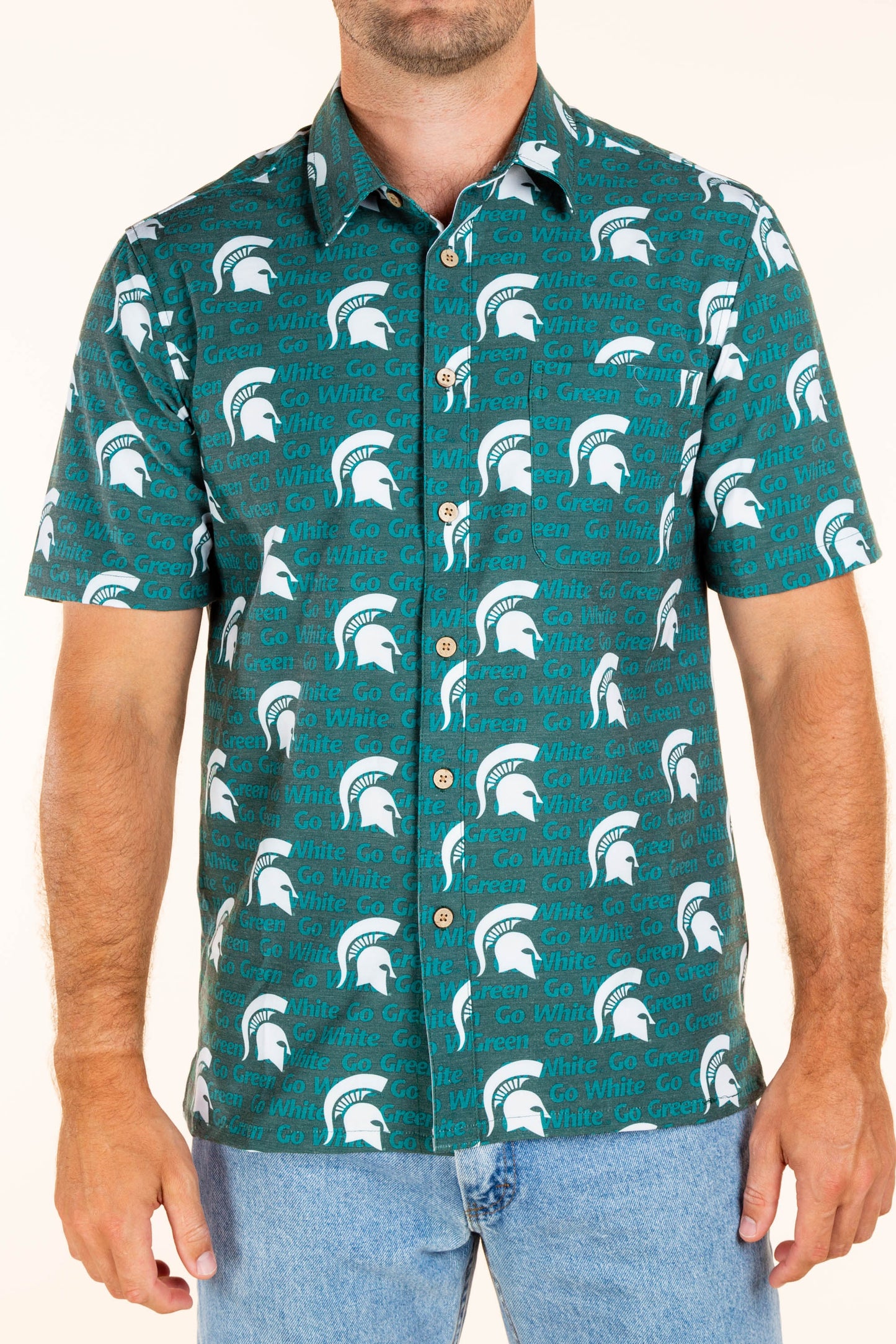 Shinesty Go Green Go White Camp Shirt