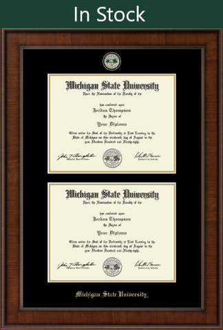 Church Hill Classics Double Diploma Frame Engraved Medallion in Madison (Bachelor's/Master's)