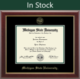 Church Hill Gold Embossed Diploma Frame in Gallery with Black and Tartan Green Mat (Bachelor's/ Master's)